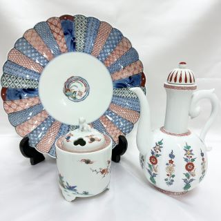 陶器・磁器/有田焼 色絵磁器 香炉 水注 大皿の買取実績｜骨董品