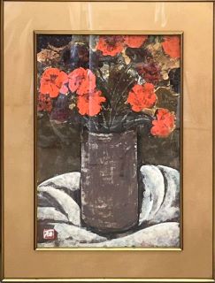 絵画　日本画　松本榮　卓上静物 五十川昇乗 「 静物 」 日本画 ( F8 ) 絵画 肉筆 手描き
