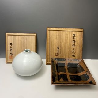 陶器・磁器/有田焼白磁壺 益子焼角皿の買取実績｜骨董品・美術品買取こたろう